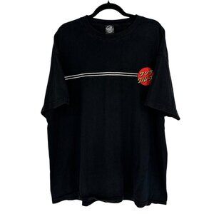 The Original Santa Cruz Skateboard Mens T-Shirt Size 2XL Crew Neck Black Skater